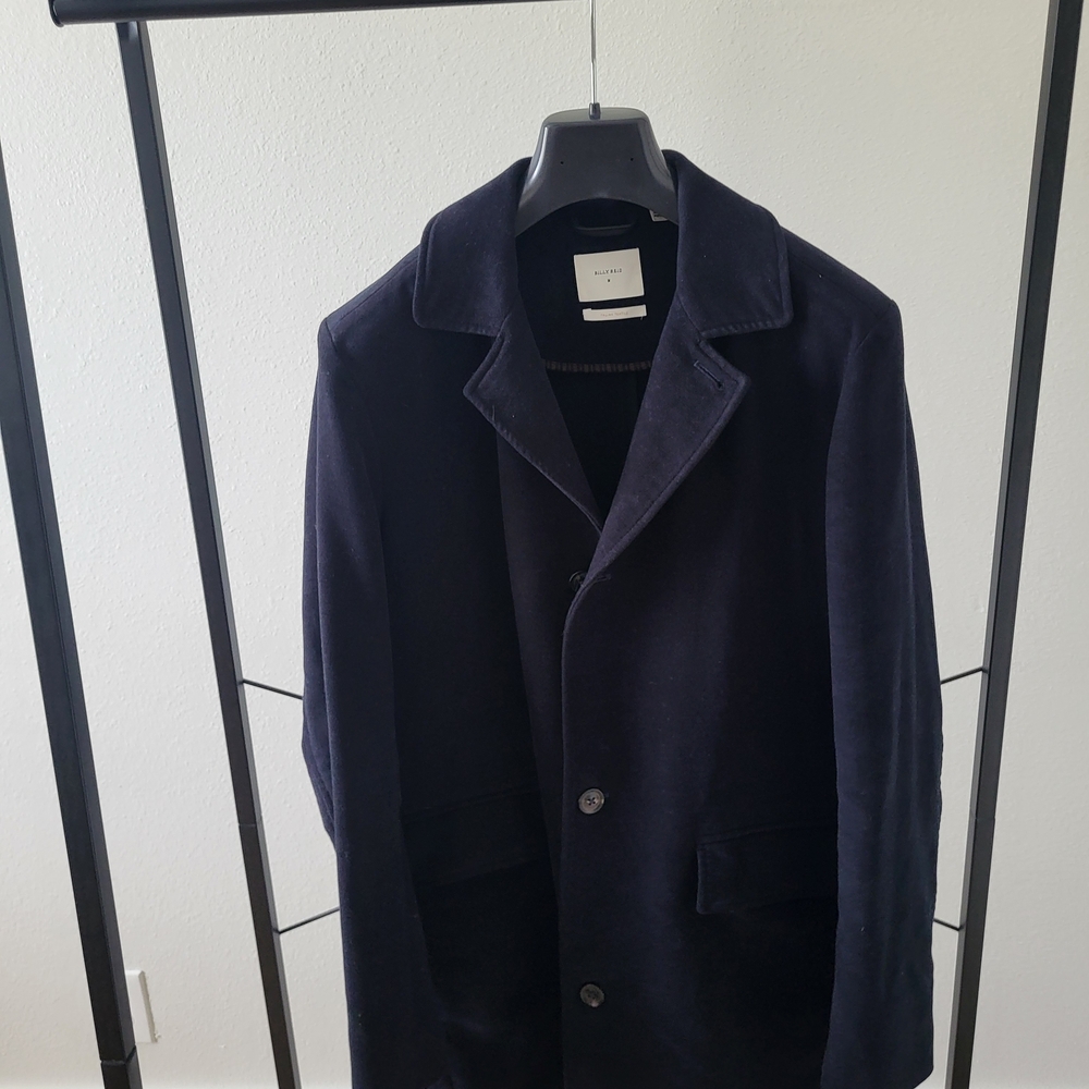Billy Reid Velvet Men's Navy Night Blue Pea Coat. Perfect For The Holidays